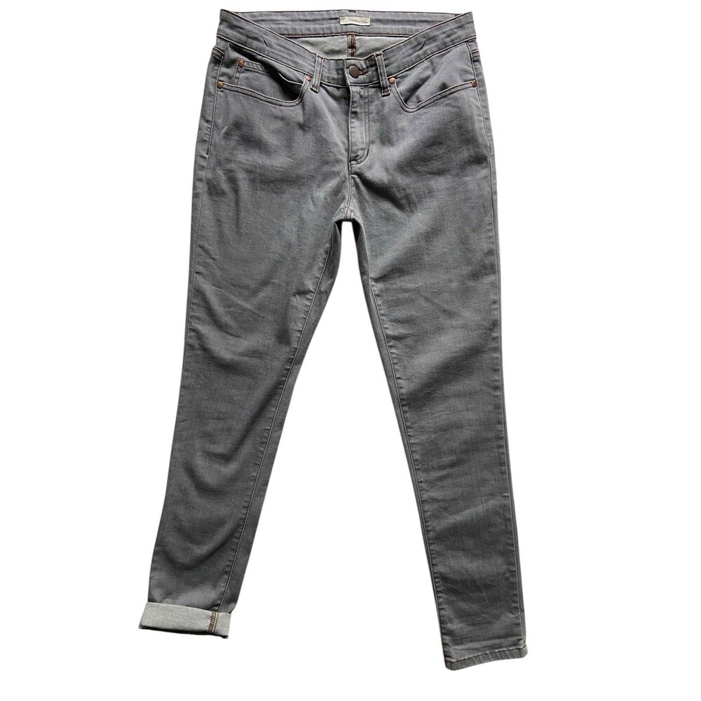 Eileen Fisher Slim Stretch Jeans Size 10‎ Gray Organic Sustainable Quiet Luxury
